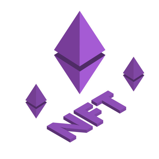 孤立的不可替换令牌等距图标图片下载