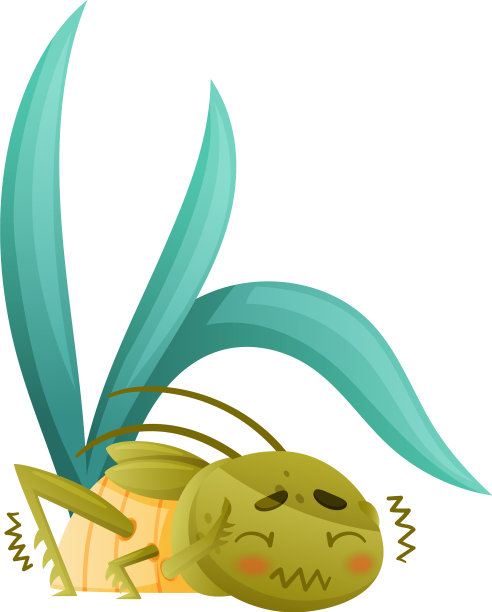 可爱的绿蚱蜢吓得发抖好笑图片下载