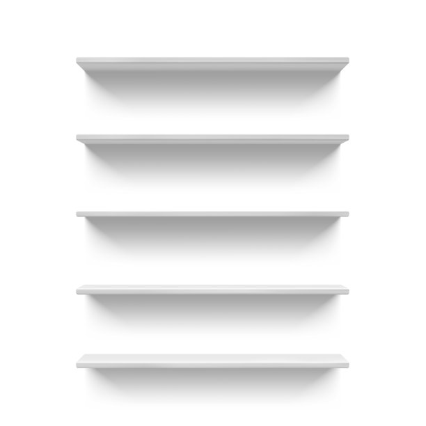 逼真的白色空商店或商店货架图片下载