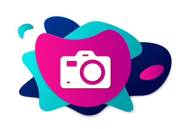 彩色照片相机图标孤立在白色图片下载