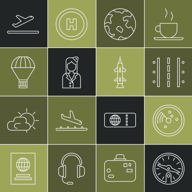 在监视器上设置有目标的线罗盘雷达图片下载