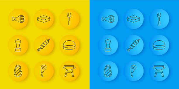 定线牛排肉辣椒烤羊肉串图片下载