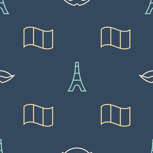 法国和埃菲尔铁塔挂上线微笑的唇旗图片下载