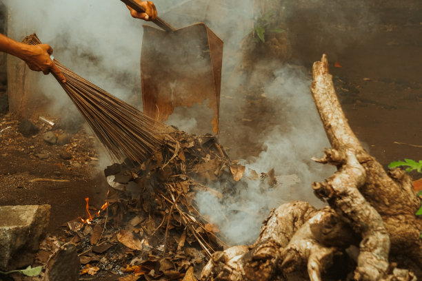 燃烧的有机废物图片下载