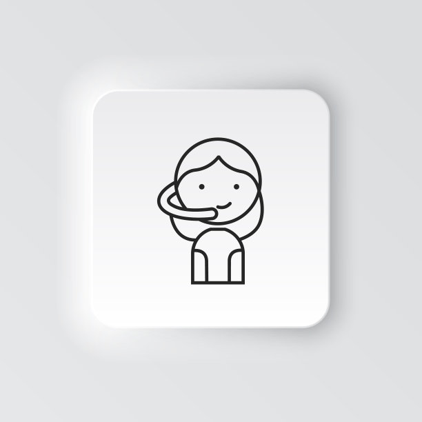 玩家女孩化身复古的neumorphstyle图标图片下载