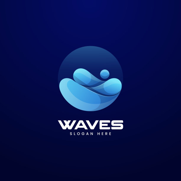 Logo波浪渐变彩色风格图片下载