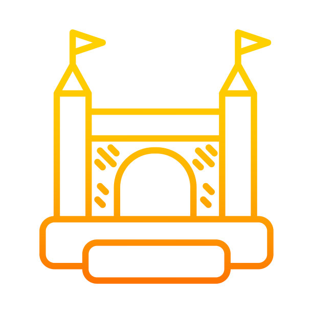 弹跳城堡渐变轮廓图标跳跃图片下载