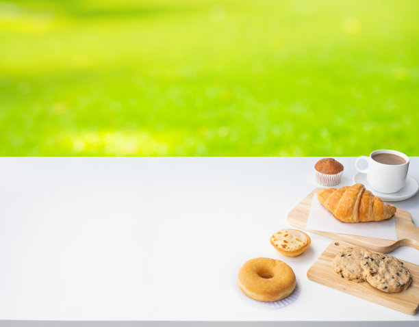 集早餐食品或面包房，蛋糕餐桌厨房庭院花园图片下载