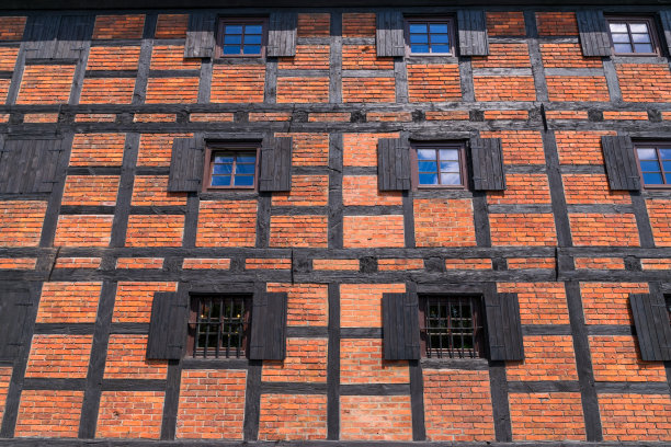 旧砖墙广告窗图片下载