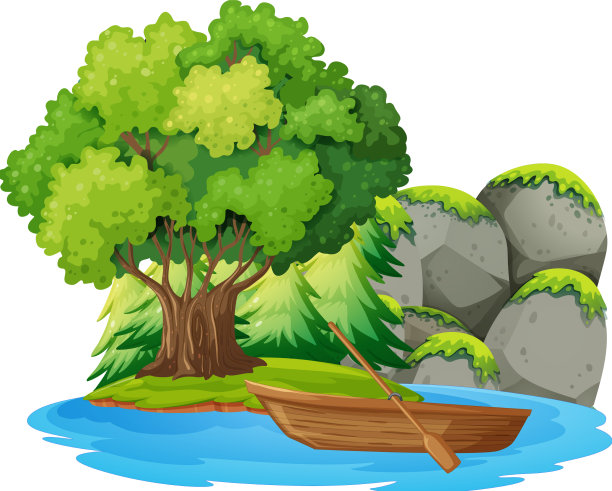 木船孤岛景观图片下载