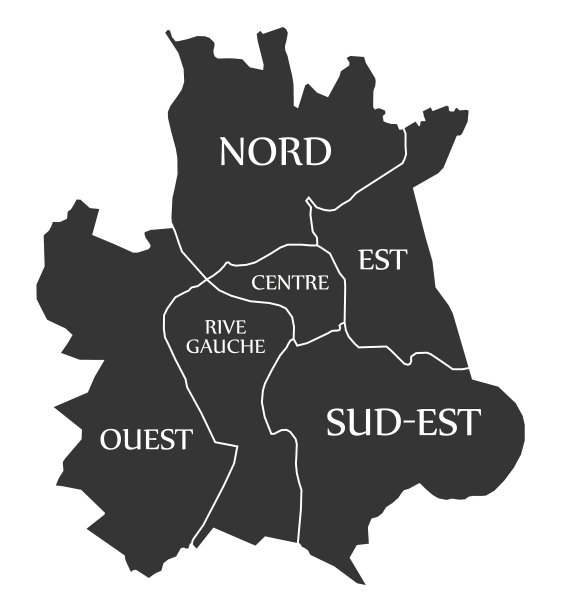 图卢兹城市地图标为黑色图片下载