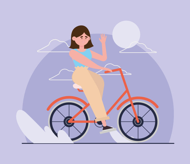 女孩骑自行车图片下载