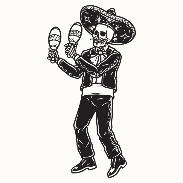 墨西哥音乐家与沙球图片下载