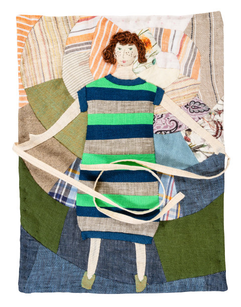 枕套与领带与刺绣的妇女图片下载