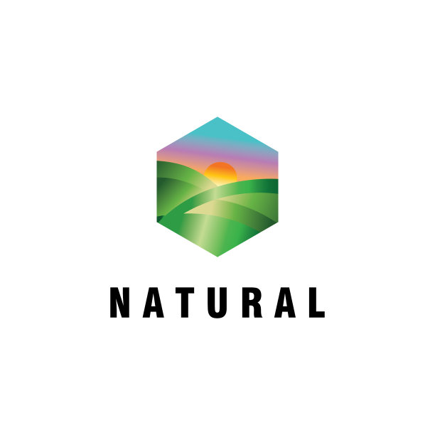 标志自然六边形色彩斑斓的景观设计图片下载