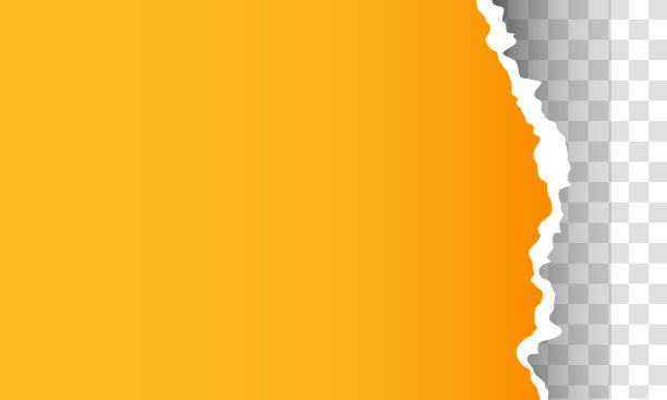 黄色的破纸在透明的图片下载
