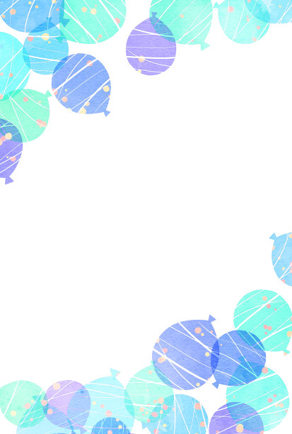 插图彩色水彩风格的水球图片下载