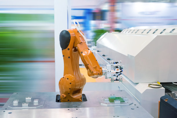 工业机械上的机器人气动活塞吸盘装置图片下载