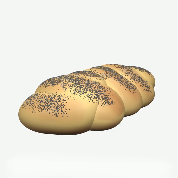 面包。犹太传统的challa面包。孤立的图像在白色背景。三维渲染图片下载