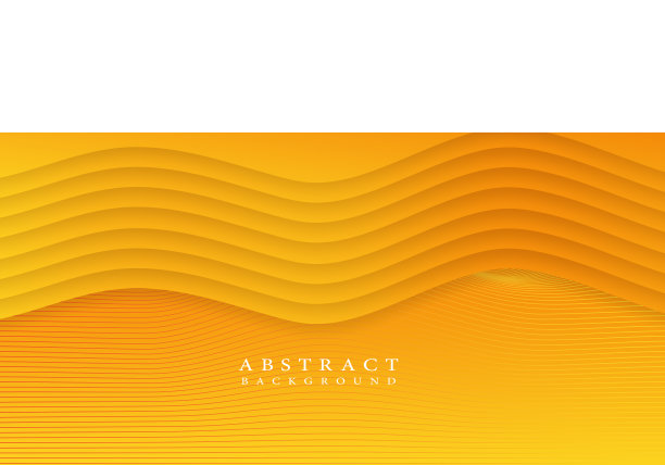 黄色和橙色背景横幅设计波浪图片下载