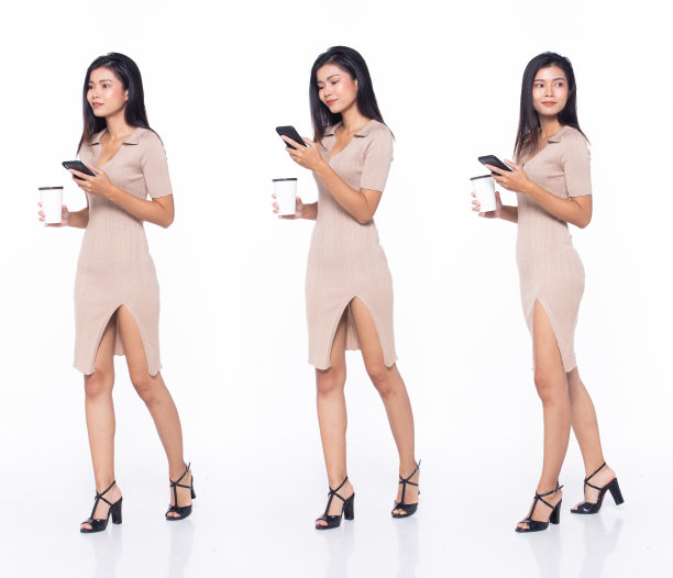 全长20多岁的亚裔女教师企业财务经理，左走右走图片下载