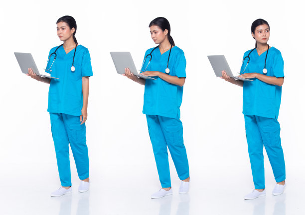 全长30多岁的亚裔女科学家外科医生，左走右走图片下载