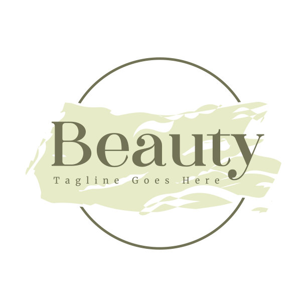 女性徽章优雅的绿色刷水彩画图片下载