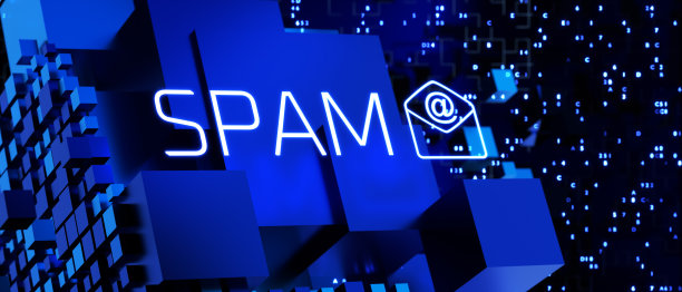 垃圾邮件邮箱的概念。垃圾邮件铭文的未来背景。3 d渲染。图片下载
