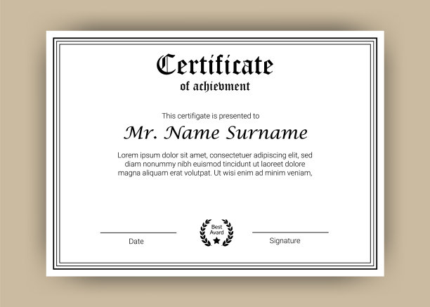 成绩证书或文凭模板图片下载