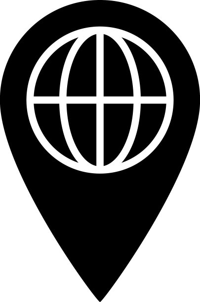 地球定位标志字形图标图片下载