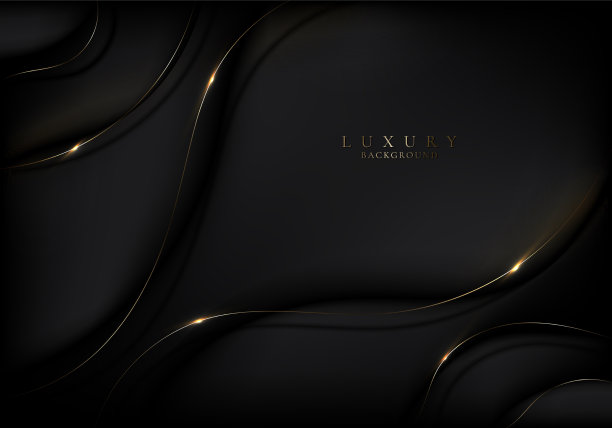 抽象三维优雅的黑色波浪曲线造型图片下载