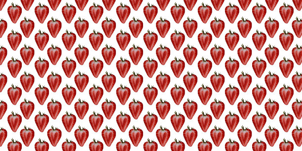 新鲜的草莓图案在白色的背景图片下载