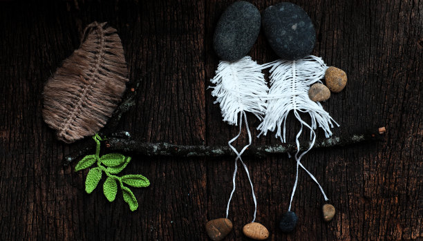 爱情概念背景下，夫妻俩骨架坐在树枝上，脑袋从鹅卵石上，幸福地坠入爱河图片下载