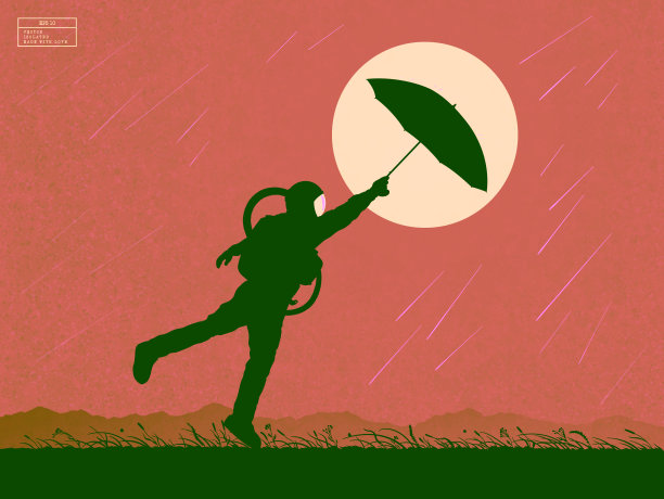 宇航员在雨天图片下载