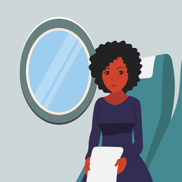 女孩乘飞机旅行，安全飞行理念图片下载