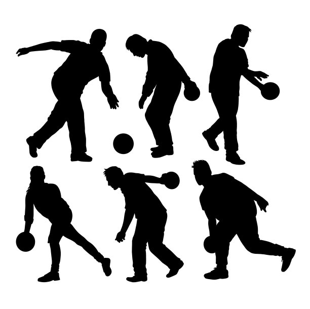 保龄球运动员剪影图片下载