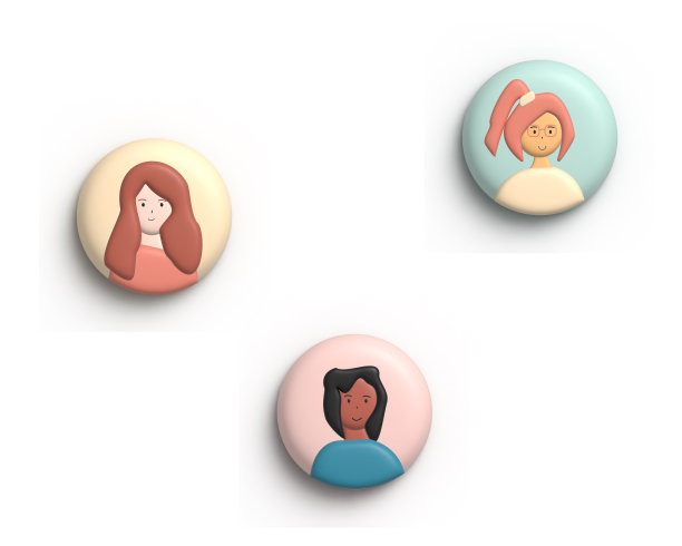 可爱的3d插图化身人类角色图片下载