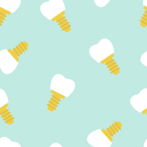 牙齿种植无缝模式。矢量图图片下载