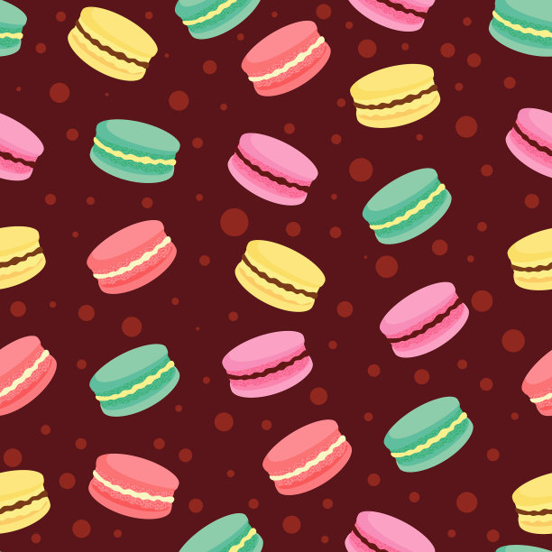 无缝模式。彩色马卡龙的矢量图像图片下载