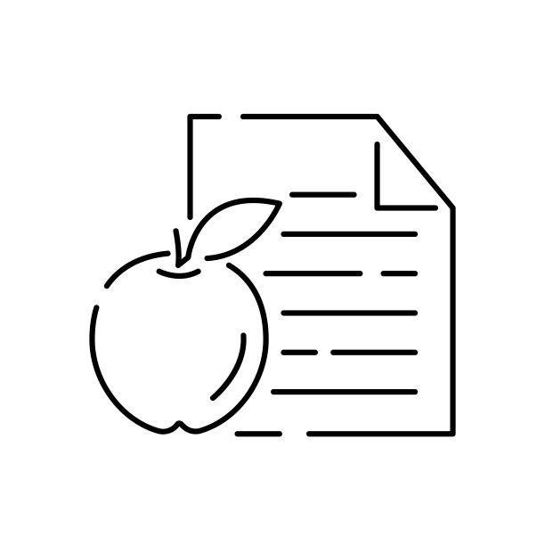 健身和健身线图标设置在白色背景。健康的生活方式和饮食。纸上的苹果饮食清单图片下载