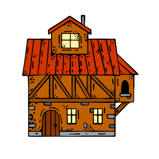 欧洲中世纪民居村落建筑图片下载