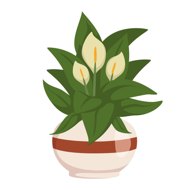 卡通风格的盆栽房子图片下载