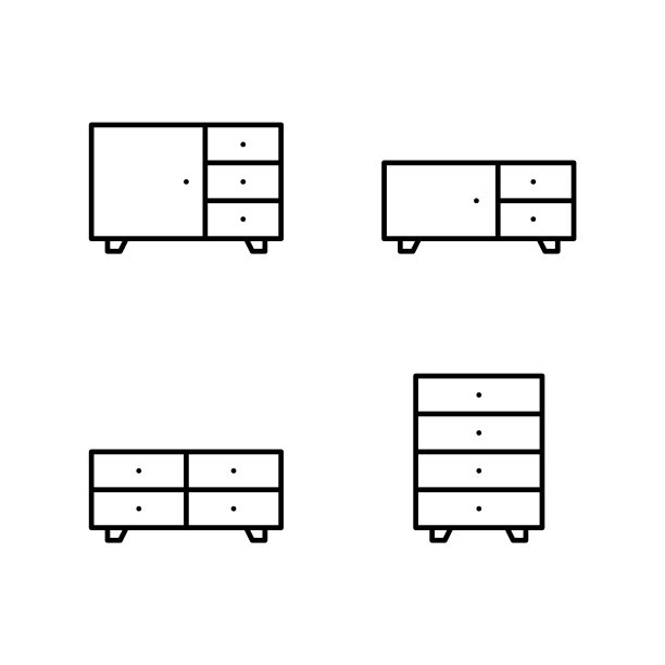 集柜线条图标设计模板图片下载