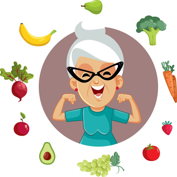 强壮的女人促进健康的生活方式卡通图片下载