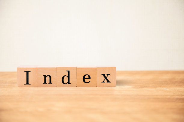 指数的性格。索引。写在五个木块上。黑色的字母。图片下载