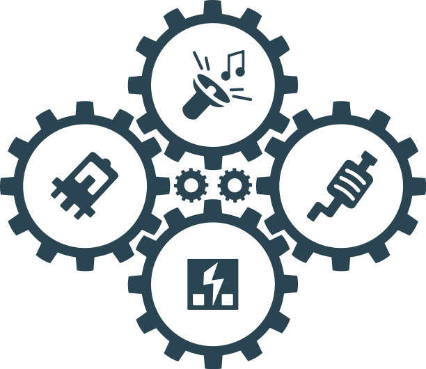 与汽车零件电池的图像图标和标志图片下载