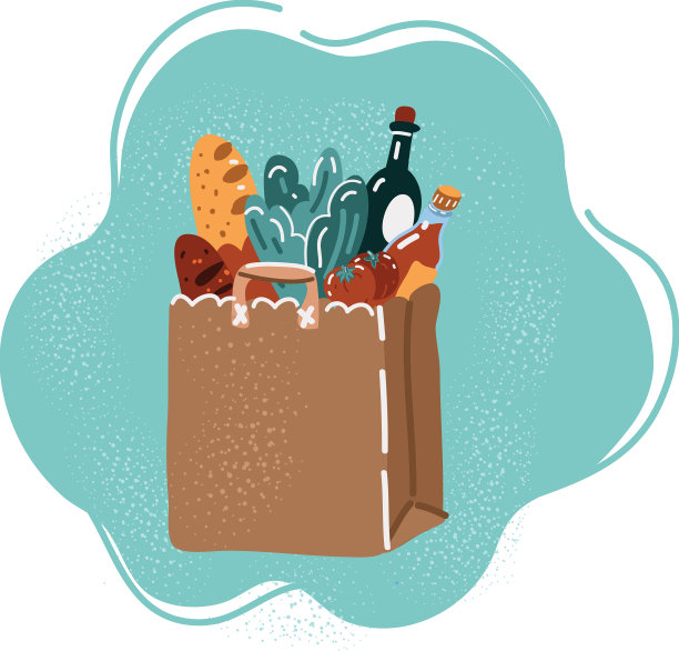 装着新鲜食物的纸袋图片下载