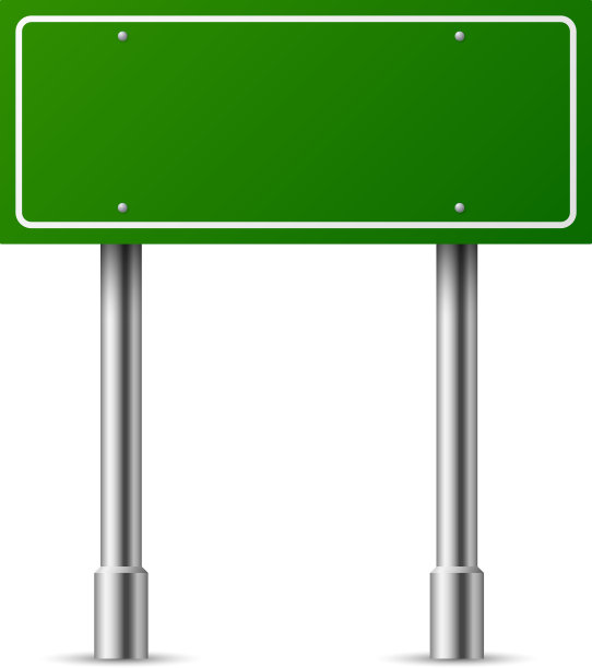 高速公路路牌绿色空白信息板图片下载