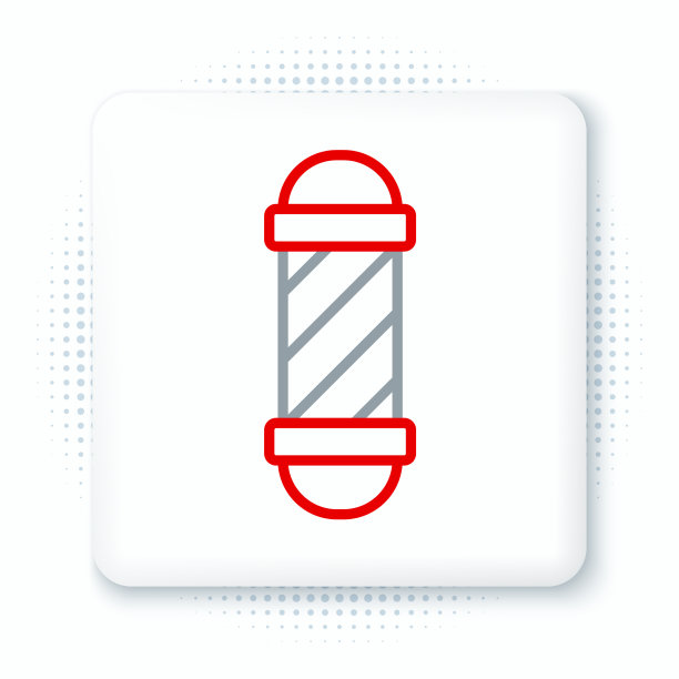 线条经典的理发店柱子图标孤立于上图片下载