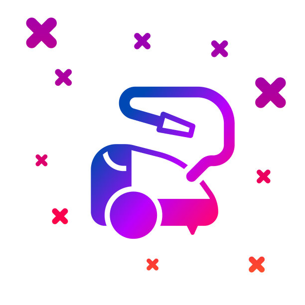 彩色吸尘器图标孤立在白色上图片下载